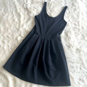 Black Pleated Skirt Mini Dress